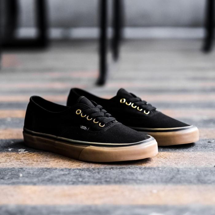 Jual Sepatu Vans Authentic Classic Black Rubber Gum Original BNIB