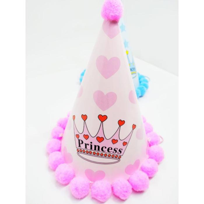 Gambar TOPI ULANG TAHUN KERUCUT HBD POMPOM PRINCE PRINCESS 45 dari PartyLux undefined 5 Tokopedia