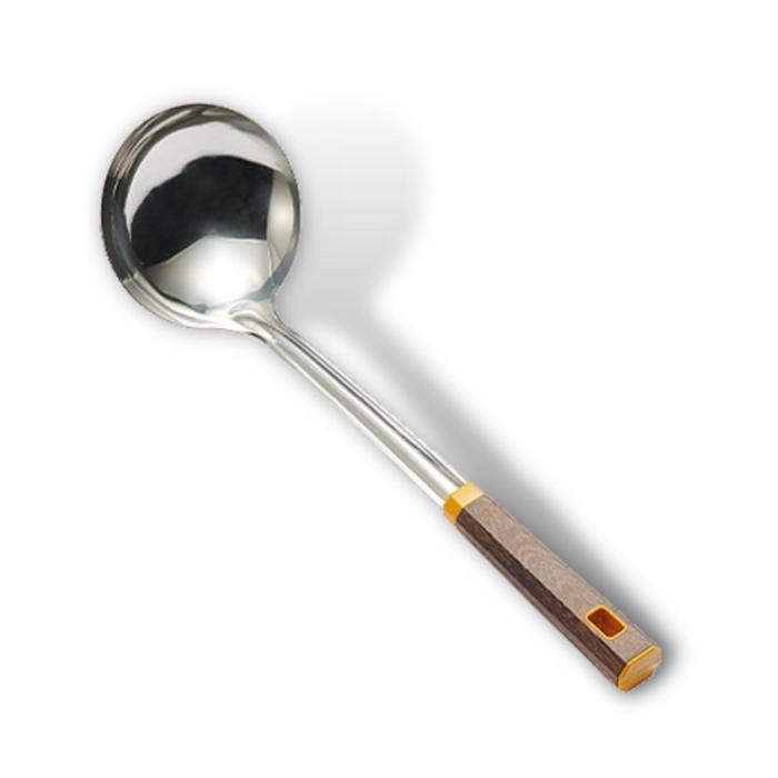 Gambar ES Kitchen Utensil Spatula Sutil Stainless Gagang Kayu - Centong Sayur dari ES Cookware Official undefined Tokopedia