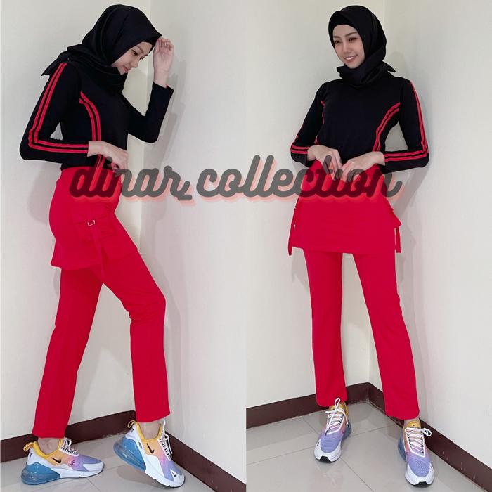 Gambar Celana Senam Rok Kantong Panjang Cewek/Cbr Rok Kantong Olahraga - Merah, L dari dinarcollection94 undefined Tokopedia