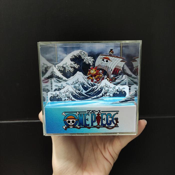 Jual One Piece Thousand Sunny The Great Wave off Kanagawa Cube Diorama