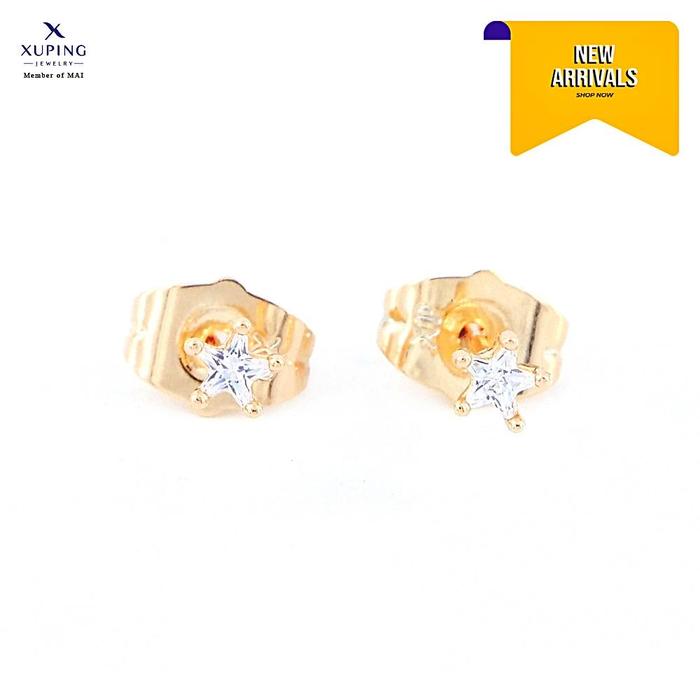 Gambar Xuping Anting Tusuk Wanita Perhiasan Lapis Emas Model Mata Bintang GG5 - 7mm dari Xuping.id undefined Tokopedia