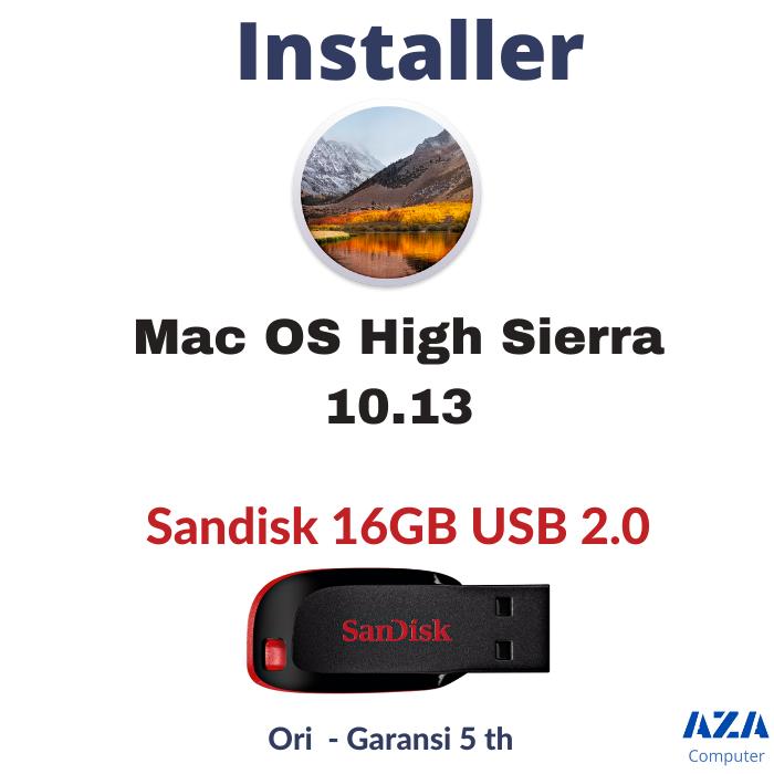 Gambar Installer Bootable USB Mac OS High Sierra 10.13 - Sandisk Original - USB 3.0 dari Aza Computer undefined 3 Tokopedia