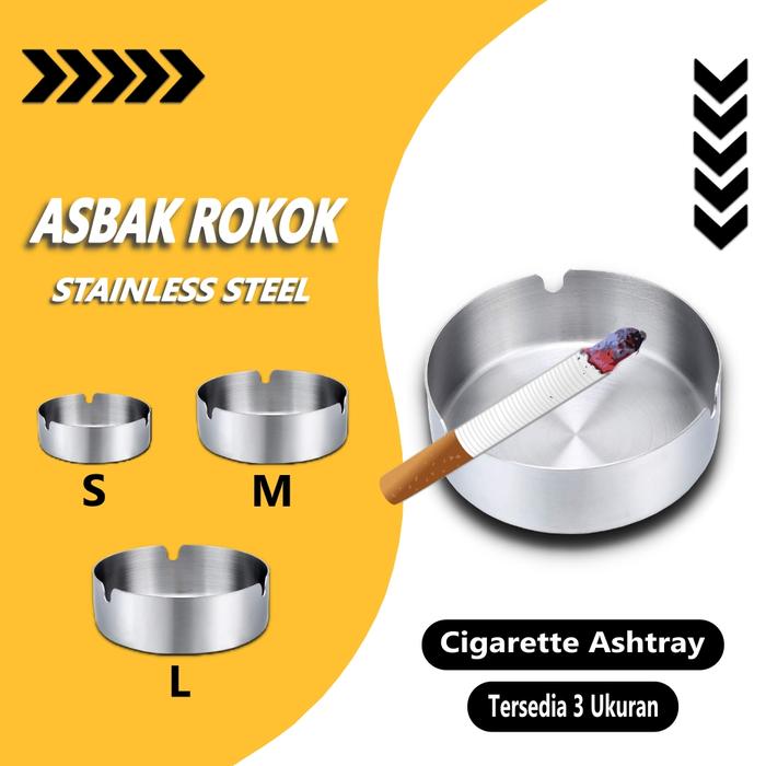 Gambar Asbak Stainless 12 cm 10 cm 8 cm 12cm 10cm Stainless Steel Cafe Tebal - M dari Gerbang Online undefined Tokopedia