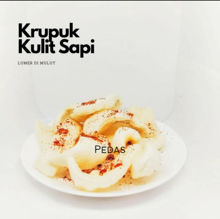 Gambar Kerupuk Kulit Sapi Gurih Tanpa Tepung 60gr - Keripik Keto - Pedas dari Habibi Healthy Food undefined Tokopedia