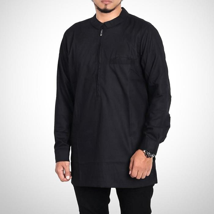 Gambar BAJU KOKO PRIA HOODIE LENGAN 3/4 NEW ARRIVAL - Hitam, M dari Razaq_Fashion undefined 4 Tokopedia