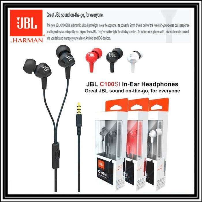 Jbl Earphones Jbl C100si Specs Jual Earphone JBL C100Si Original