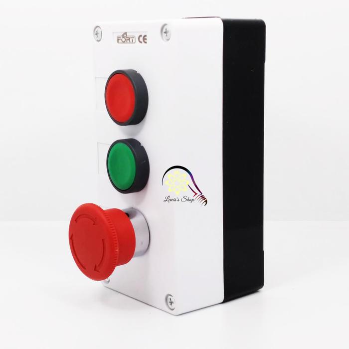 Gambar Push Button Switch Box Momentary NO NC Red Green Switches and Emergency Stop - ES + PB dari Lewis's Shop undefined Tokopedia