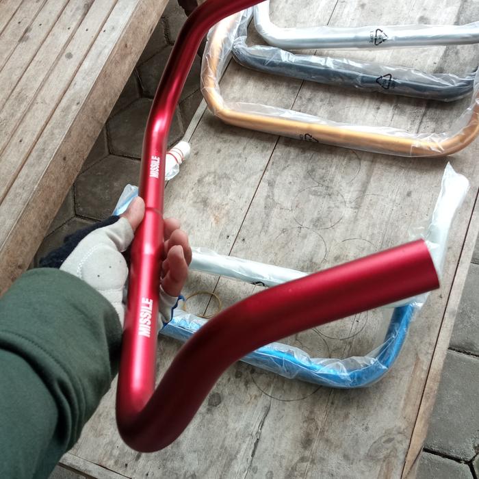 Gambar Stang sepeda Bullhorn model tanduk - Merah dari Rafa Alya Store undefined Tokopedia