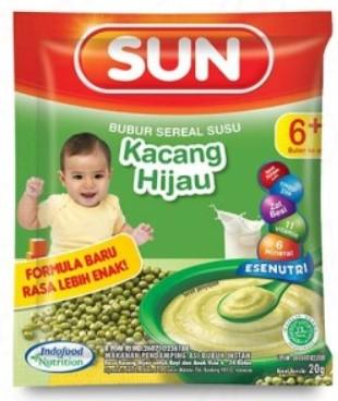 Gambar SUN Bubur Bayi 6+ Sachet 20gr - Kacang Hijau dari Sweet Sojo undefined Tokopedia