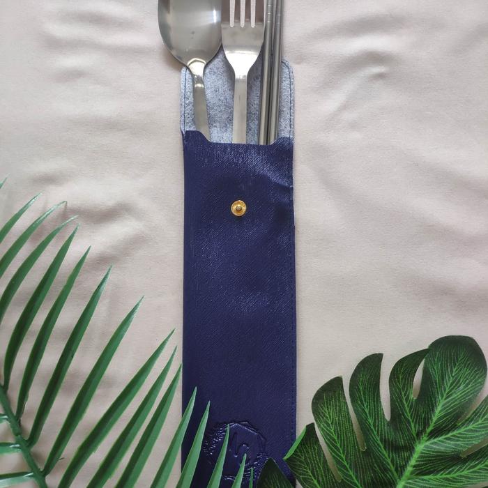 Gambar Set Alat Makan Stainless Steel Sendok Garpu Sumpit / Cutlery Set - Navy dari Claraval Collections undefined Tokopedia