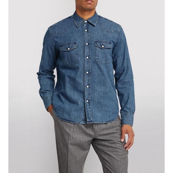 Gambar UNIQLO MEN CHAMBRAY LONG-SLEEVE SHIRT - 2 Pocket Flap, 2XL dari logoostore undefined Tokopedia