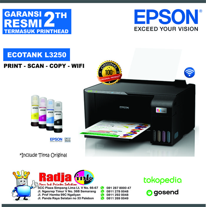 Gambar Printer Epson L3250 L 3250 AIO Printer Wireless Wifi Pengganti L3150 - Tanpa Tinta dari Rajaink smg undefined Tokopedia