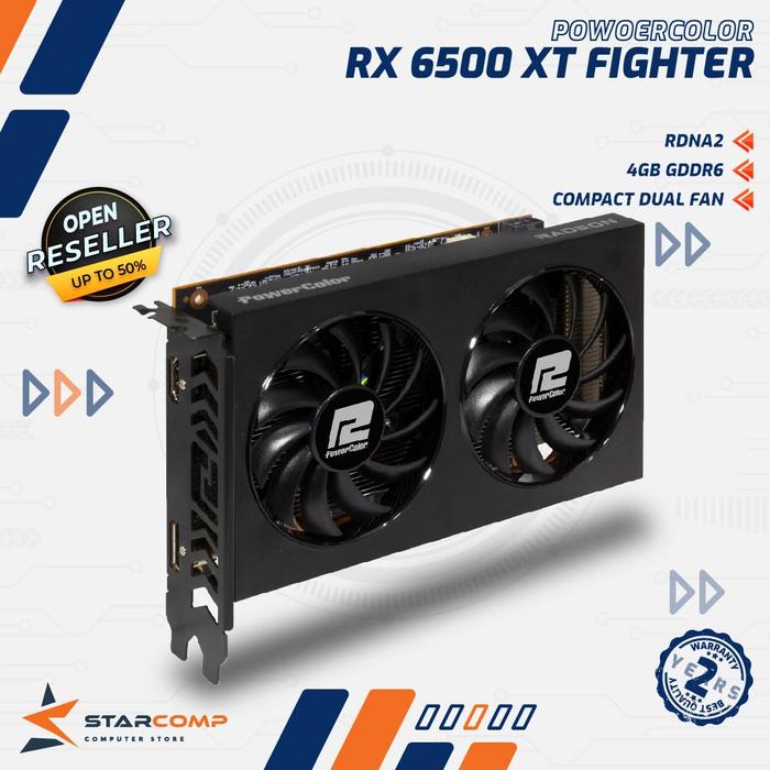 Gambar POWERCOLOR RX 6500 XT 4GB DDR6 FIGHTER Radeon RX6500XT dari Starcomp Origin undefined Tokopedia