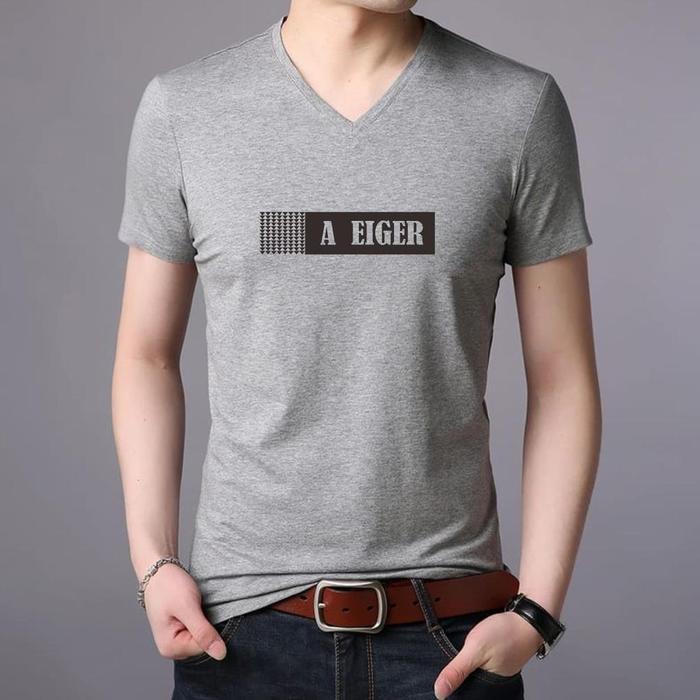 Gambar KAOS PRIA WANITA LEHER V-NECK DISTRO GAMBAR A GR DEWASA T-SHIRT - MISTY EGR, L=102CM-70CM dari logoostore undefined Tokopedia