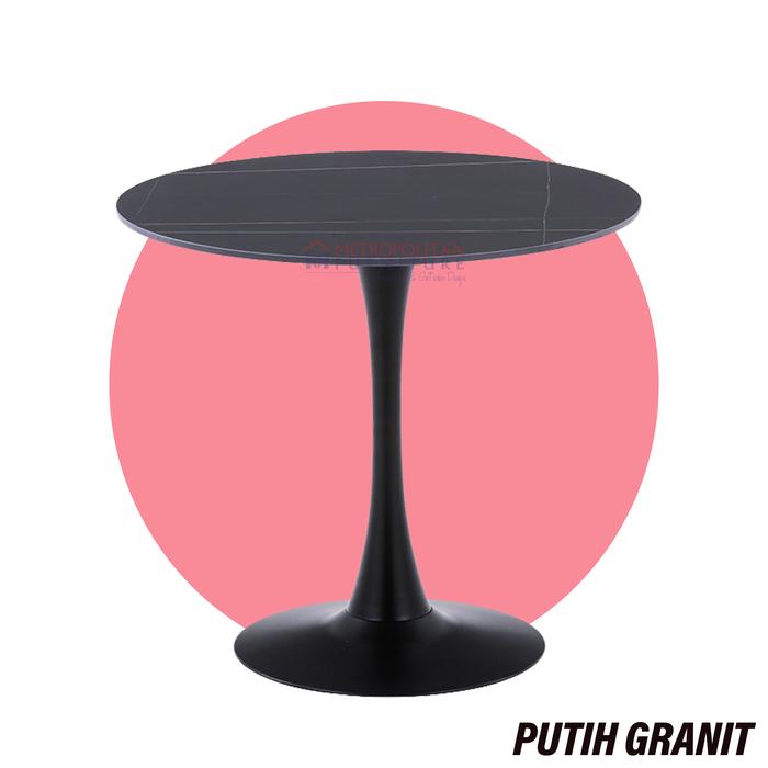 Gambar Meja Makan Bulat Granit Mee Do Minimalis Round Dining Table - Hitam, 60 dari METROPOLITAN FURNITURE undefined Tokopedia