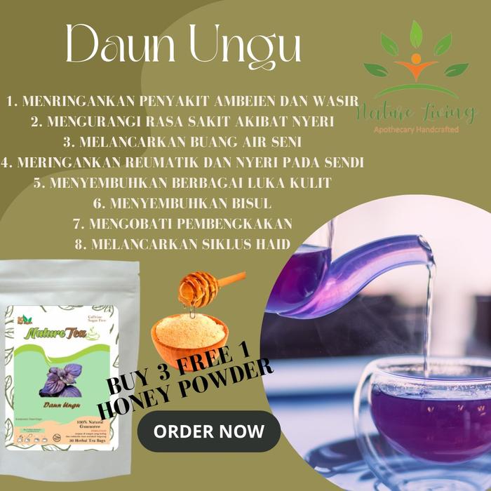 Gambar Teh Herbal 100% Organic 30 tea bag - Nature Tea by Nature Living - Daun Ungu dari AnHao undefined Tokopedia