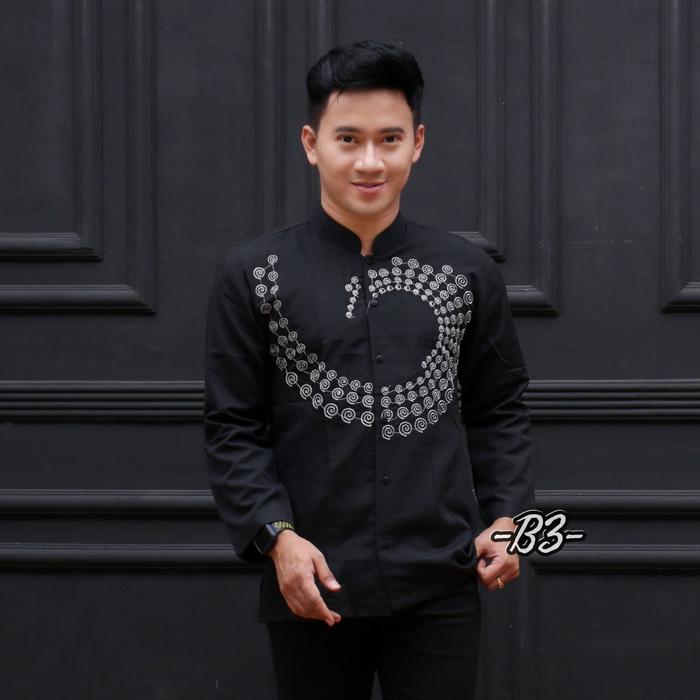 Gambar Baju Koko Bordir Hitam Pria Lengan Panjang Terbaru - Motif 1, M dari Alaska Shop undefined Tokopedia