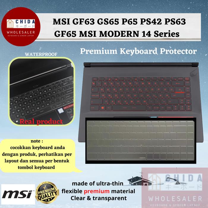 Promo Keyboard Protector MSI GF63 GS65 P65 PS42 PS63 GF65 COOKSIN