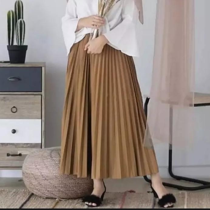 Gambar ROK PANJANG PLISKET / ROK PLISKET JUMBO / ROK DEWASA PREMIUM - moca dari Kira Colletion undefined Tokopedia