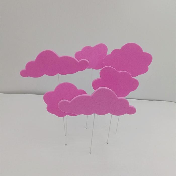 Gambar HIASAN CAKE AWAN / TOPPER CAKE AWAN ISI 6 / TUSUKAN KUE BENTUK AWAN - Pink dari Crystall Puding dan Cake undefined Tokopedia