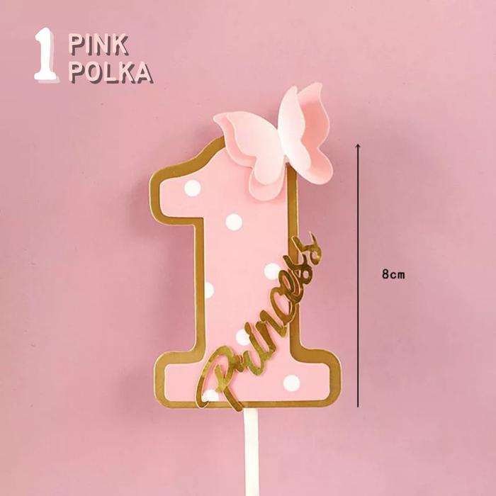 Gambar Topper Kue Ultah Angka 1, 2, 3, 100 Hari/ 100 baby days / Cake Topper - Pink Polka, 1 dari Win Utama undefined Tokopedia