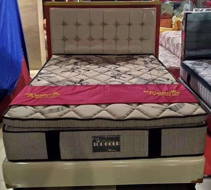 Jual Kwantop Springbed Top Gold Free Sprei Bantal SET LEMARI
