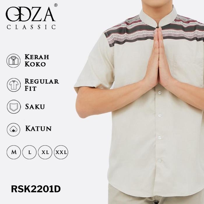 Gambar Odza Classic Baju Koko Muslim Kemeja Lengan Pendek Pria Batik Vikal B - Regular Fit, M dari Odza Classic undefined Tokopedia