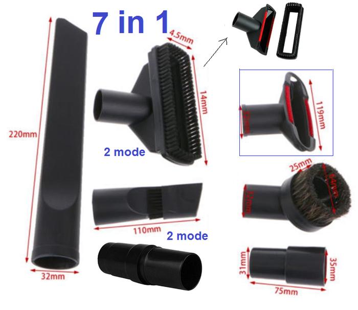 Gambar Brush 35mm Nozzle 32mm Accessories Universal Black Vacuum Cleaner Dust - 7 in 1 -Best dari KRstorex undefined Tokopedia
