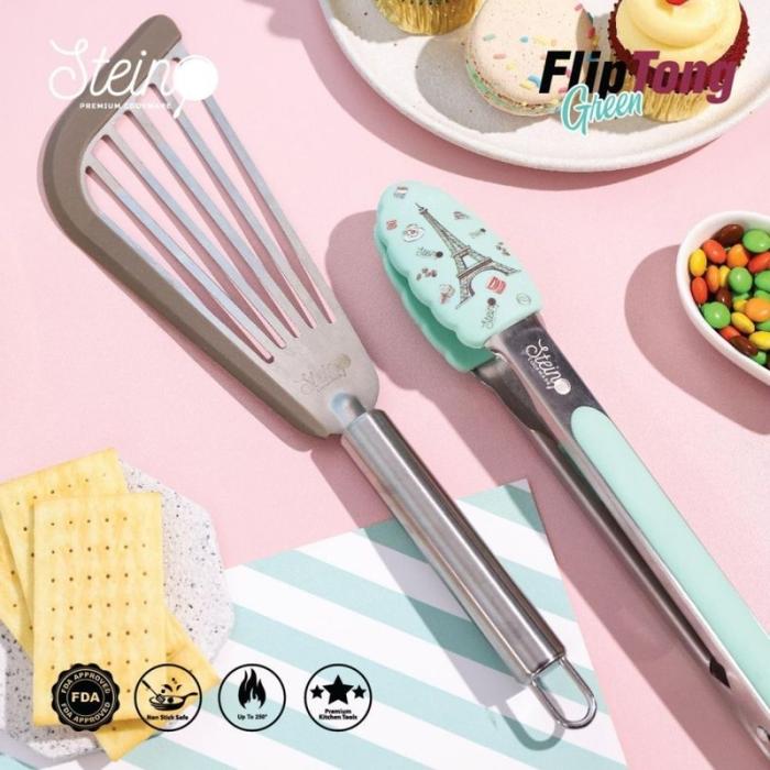 Gambar Fliptong Penjepit Makanan Set Spatula Tongs Steincookware - Cokelat dari piepiebakewareofficial undefined Tokopedia