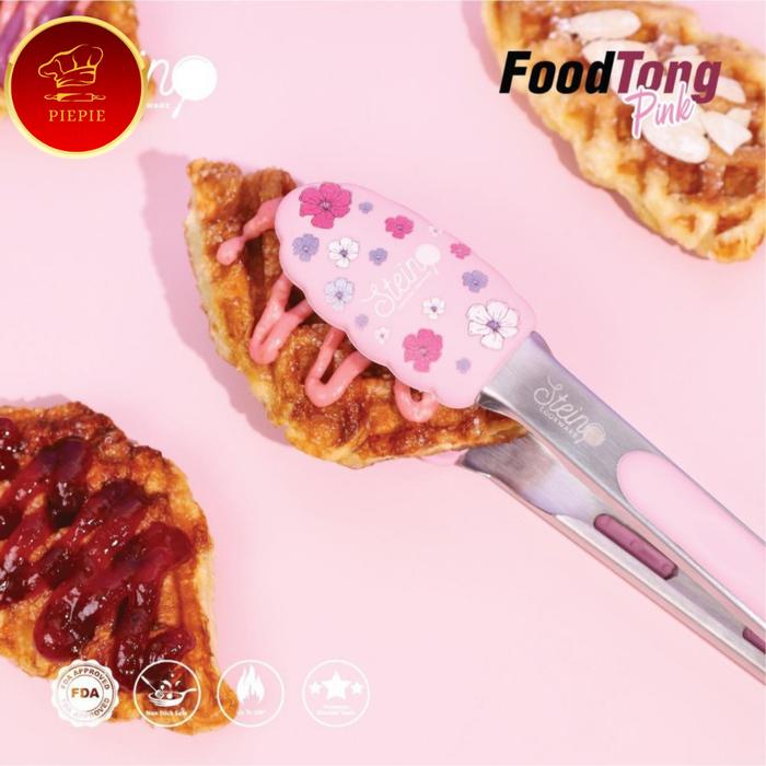 Gambar Food Tongs Penjepit Makanan Tahan Panas 23cm Steincookware - Merah Muda dari piepiebakewareofficial undefined Tokopedia