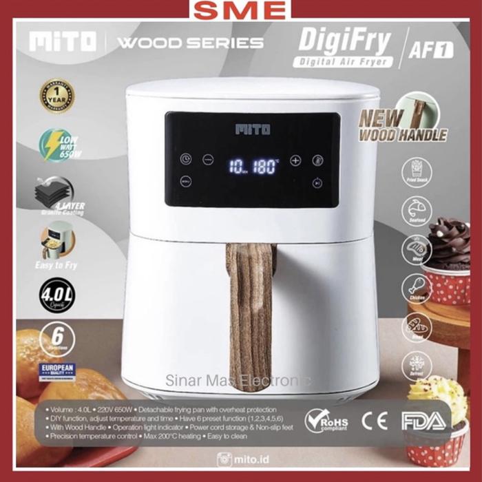 Gambar Air Fryer Mito Wood Series - Putih dari Sinar Mas Electronic Cirebon undefined 4 Tokopedia