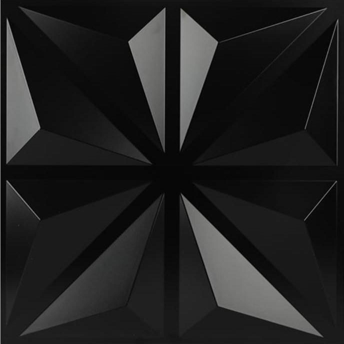 Gambar Wallpanel 3D PVC Wall Panel Dinding Warna Hitam / Silver /Gold 50x50cm - Octa Hitam dari Asera Decor undefined Tokopedia