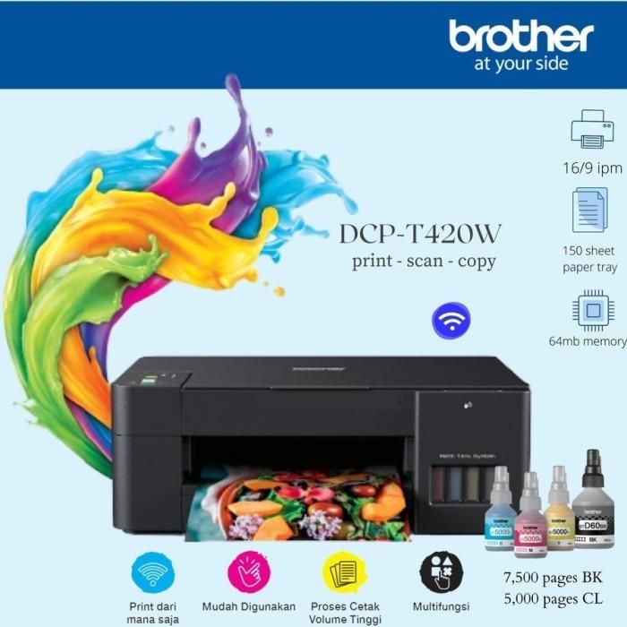 Gambar Printer Brother DCP T420W All In One Ink Tank Wireless Wifi dari Globel Computer undefined Tokopedia