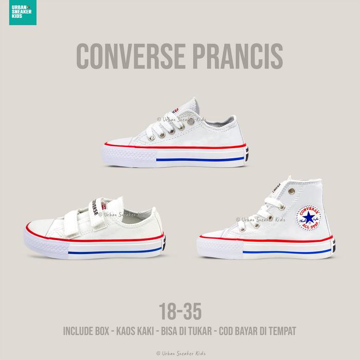 SEPATU ANAK CONVERSE ALL STAR PRANCIS 18-35 URBAN SNEAKER KIDS Pendek  Tali, 28