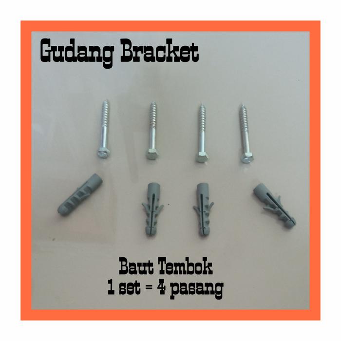 Gambar Baut Tembok Pisher Piser Bracket 4 Set - fisher abu2 dari GudangBracket undefined Tokopedia