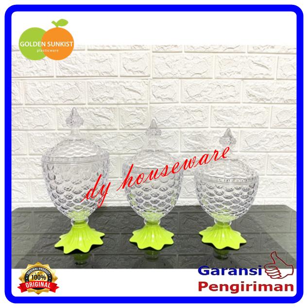 Gambar Toples Kristal Set Golden Sunkist Set isi 3 - Hijau dari DY Houseware undefined Tokopedia