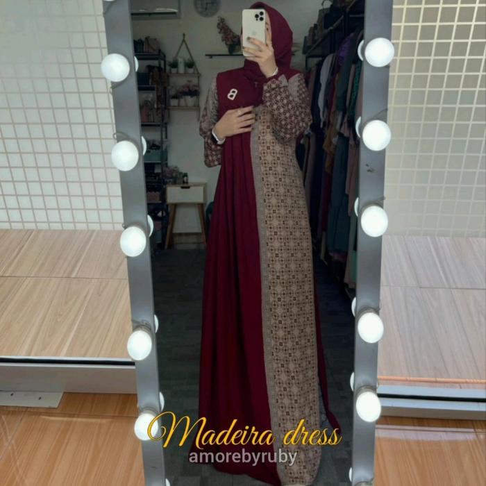 Gambar gamis terlaris ori amore by ruby mdr - maroon dari beena basic undefined Tokopedia