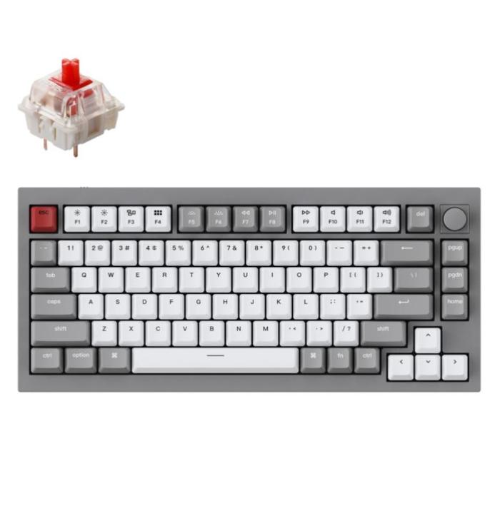 Gambar Keychron Q1 Knob Version QMK 75% Custom Mechanical Keyboard - Grey - Red Switch dari Nmtindo undefined Tokopedia