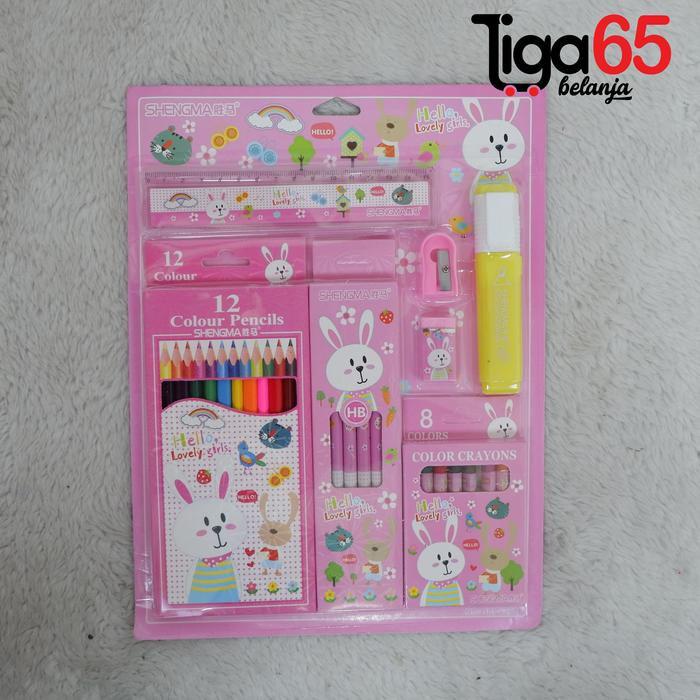 Gambar 365 STATIONERY SET #41185 Set Alat Tulis Anak / Buku & Alat Tulis - SM8862 - Pink dari 365belanja undefined Tokopedia