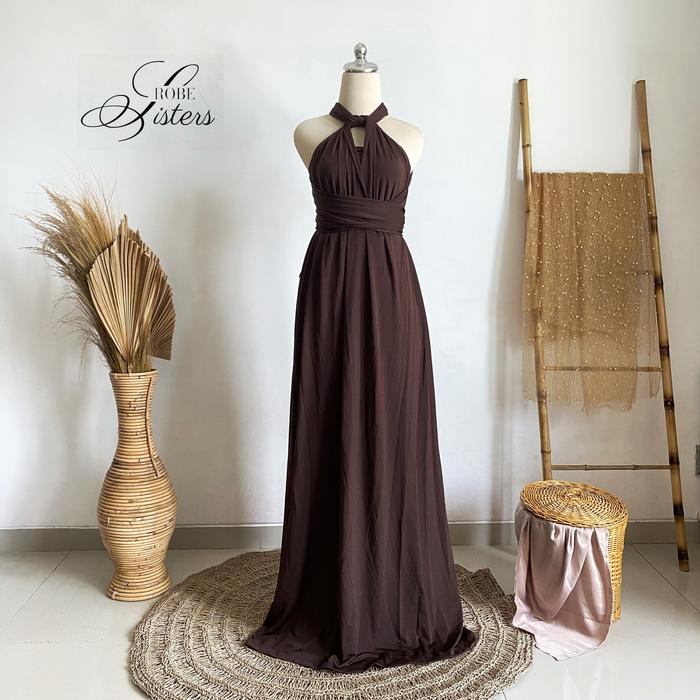 Gambar dress multiway convertible infinity bridesmaid coklat brown bata ready - Dark brown dari OSGROSIR SURABAYA undefined Tokopedia