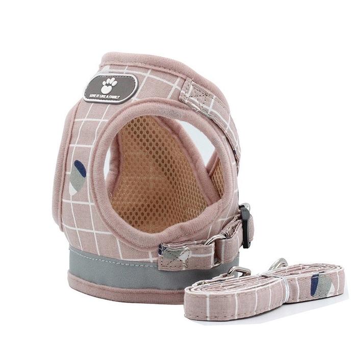 Gambar Rompi Harness Modis Mesh Lembut dengan Tali Pengikat Reflektif - Pink, XL dari Pawsitive Official undefined Tokopedia