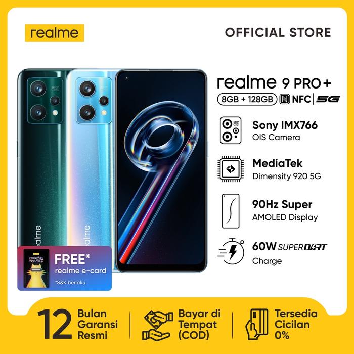 Gambar realme 9 Pro+ 8GB/128GB - Sunrise Blue [Sony IMX766 OIS Camera MediaTe - Hitam dari Andiphonecell undefined Tokopedia