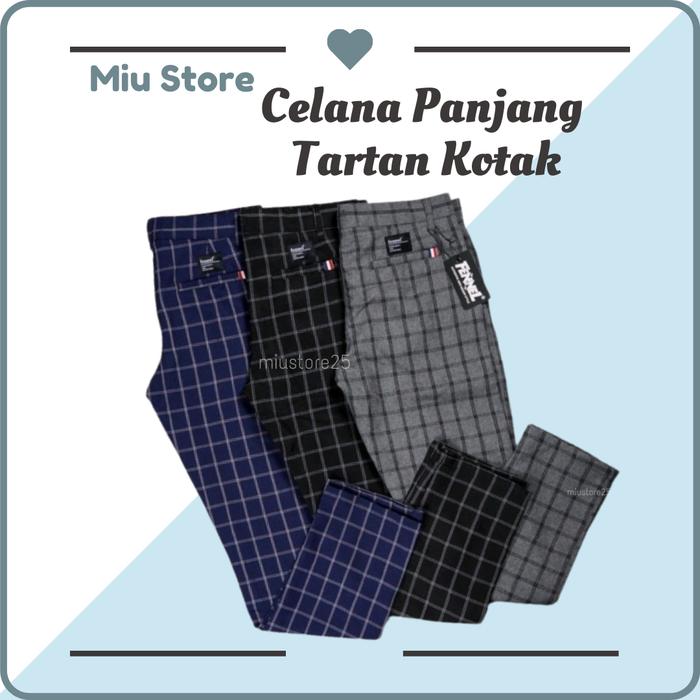Gambar Celana Panjang Tartan Kotak-Kotak Pria Wanita dari Miustore25 undefined Tokopedia