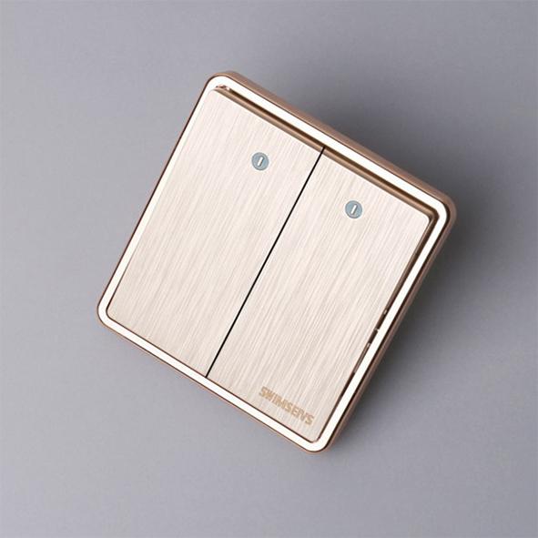 Gambar Saklar lampu rumah, Stop Kontak Dinding Soket 5 PREMIUM GOLD - 2 Gang 1 Arah dari Josca Homestore undefined Tokopedia