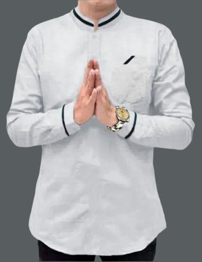 Gambar Baju Koko HAMDI QURTA RAJA Ramadhan Katun Jepang Premium vIRAL - Putih, M dari TOKO ANDESLA undefined Tokopedia