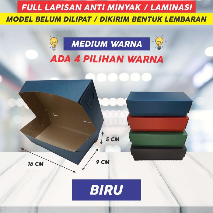 Gambar LUNCH BOX PAPER COKLAT KRAFT SIZE MEDIUM KOTAK MAKAN TAKEAWAY POLOS - MEDIUM BIRU dari KOPILICIOUS undefined Tokopedia