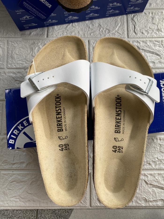 BIRKENSTOCK MADRID WHITE BIRKO FLOR SANDALS SALE Putih, 35