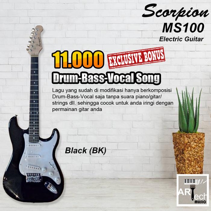 Gambar Scorpion MS100 / MS 100 Guitar Electric - Gitar Elektrik Original - Black dari Artech Music undefined Tokopedia