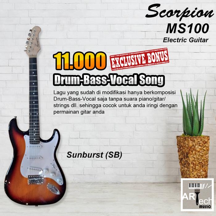 Gambar Scorpion MS100 / MS 100 Guitar Electric - Gitar Elektrik Original - Sunburst dari Artech Music undefined Tokopedia